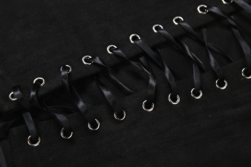 Fluffy lace up tube top  | Festival Outfits Women