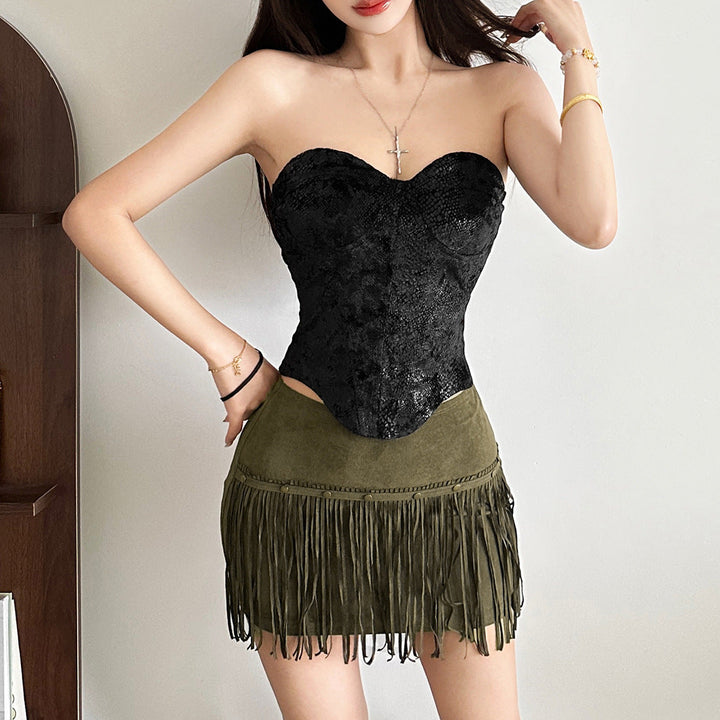 Sweetheart neck corset backless top  | Festival Outfits Women