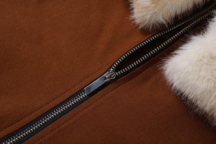 Fluffy zip-up backless tube top  | Festival Outfits Women