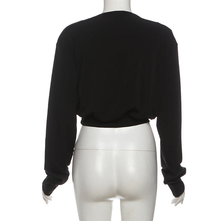 Long sleeve lace v neck cami crop 2 piece top  | Festival Outfits Women