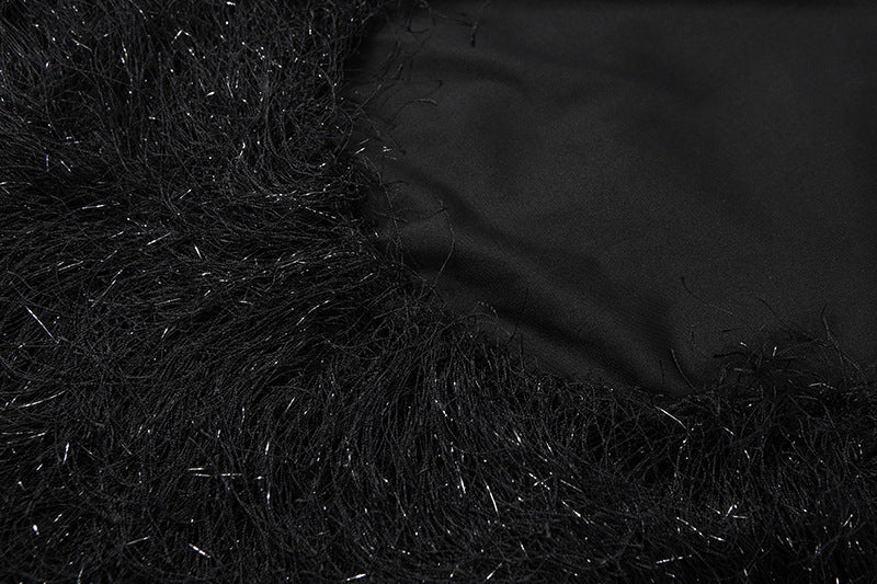 Halter tassels backless solid mini dress  | Festival Outfits Women