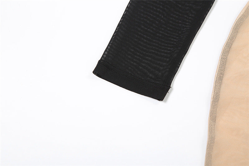 Sheer mesh long sleeve crewneck maxi dress  | Festival Outfits Women