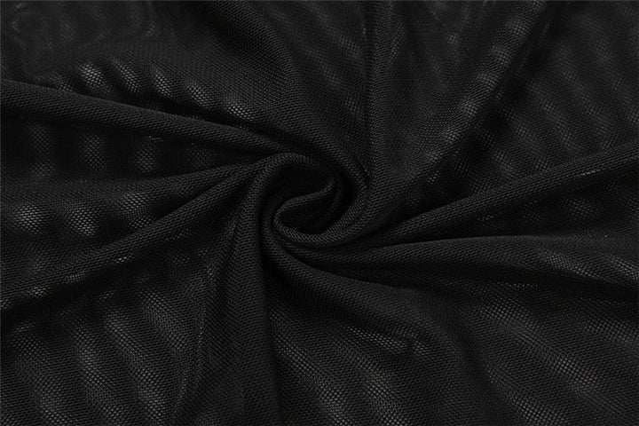 Sheer mesh long sleeve crewneck maxi dress  | Festival Outfits Women