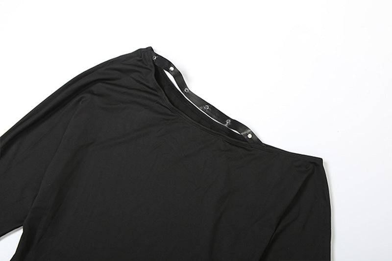 Long sleeve gloves ruched irregular mini dress  | Festival Outfits Women