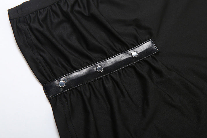 Long sleeve gloves ruched irregular mini dress  | Festival Outfits Women