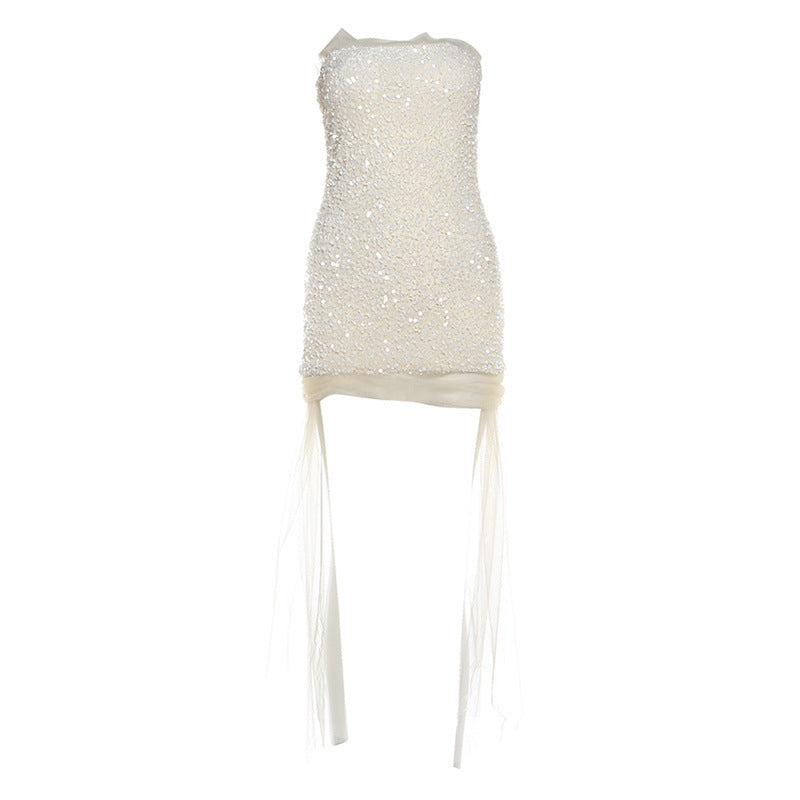 Glitter mesh tube mini dress  | Festival Outfits Women