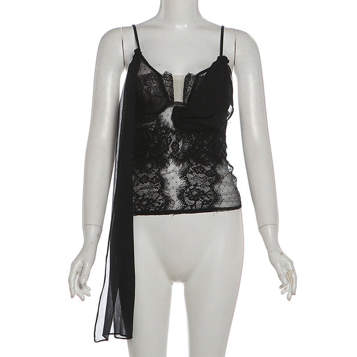 U neck lace ruched cami top  | Festival Outfits Women