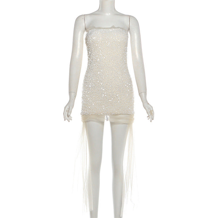 Glitter mesh tube mini dress  | Festival Outfits Women