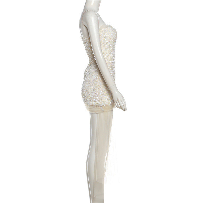 Glitter mesh tube mini dress  | Festival Outfits Women