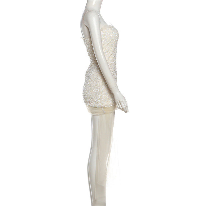 Glitter mesh tube mini dress  | Festival Outfits Women