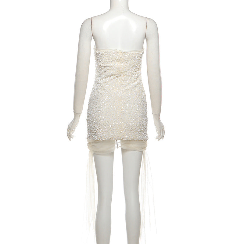 Glitter mesh tube mini dress  | Festival Outfits Women