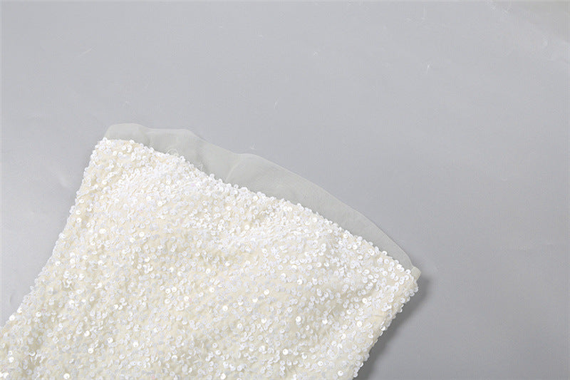 Glitter mesh tube mini dress  | Festival Outfits Women