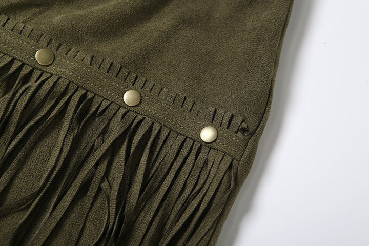 Tassels solid A line mini skirt  | Festival Outfits Women