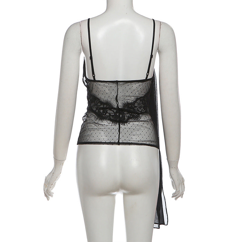 U neck lace ruched cami top  | Festival Outfits Women