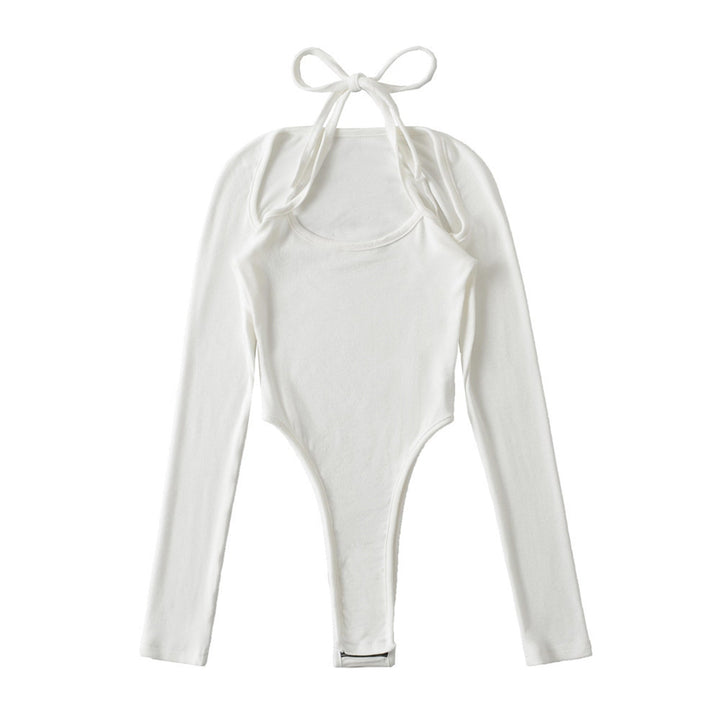 Off shoulder halter solid bodysuit  | Festival Outfits Women