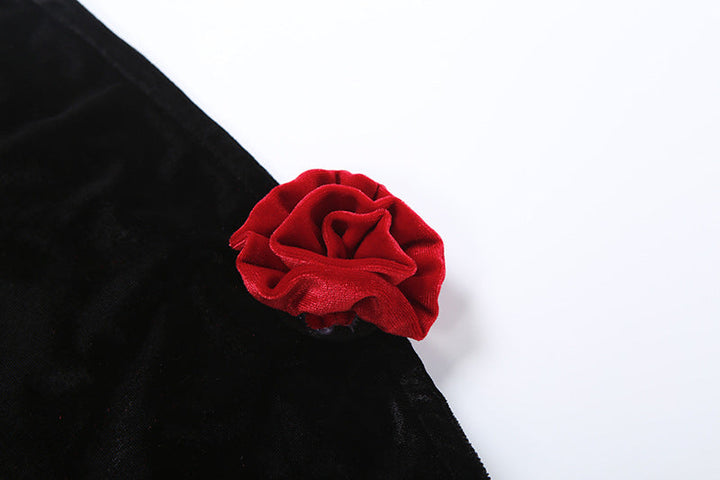 Slit flower applique backless tube maxi dress  | Festival Outfits Women