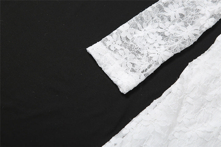 Off shoulder long sleeve lace solid maxi dress  | Festival Outfits Women