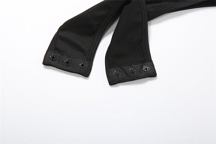 Ruched high neck long sleeve button mini dress  | Festival Outfits Women