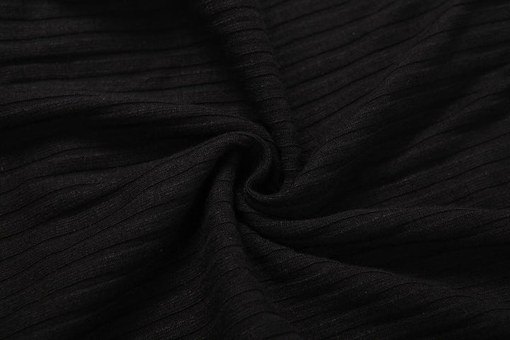 Crewneck long sleeve irregular solid crop top  | Festival Outfits Women