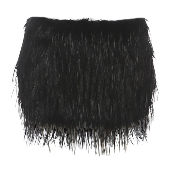 Fluffy solid zip-up mini skirt  | Festival Outfits Women