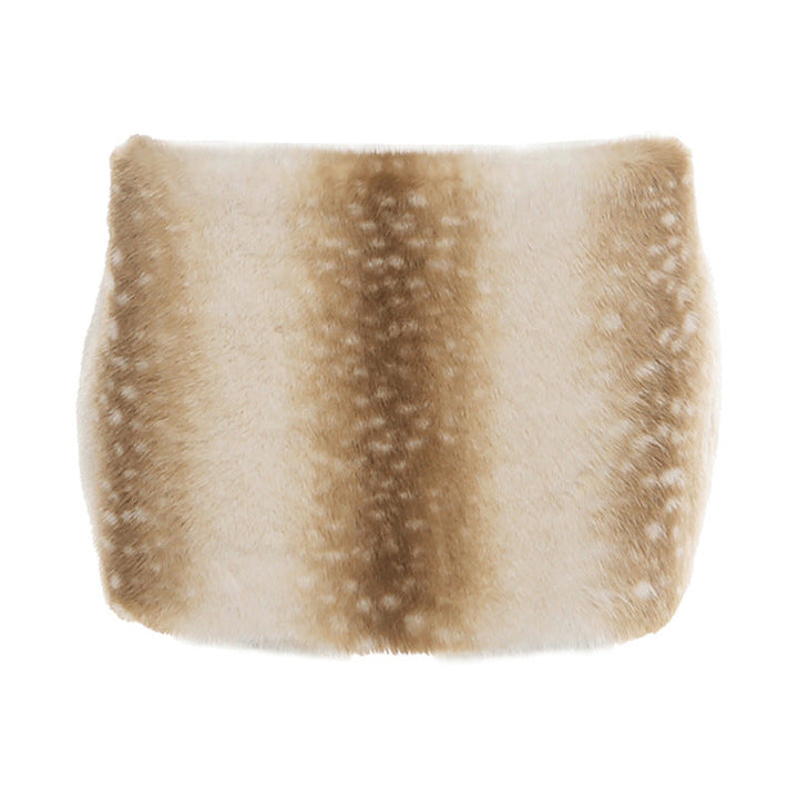 Zip-up fluffy contrast mini skirt  | Festival Outfits Women