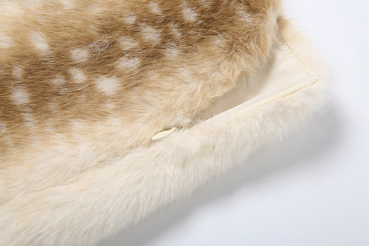 Zip-up fluffy contrast mini skirt  | Festival Outfits Women