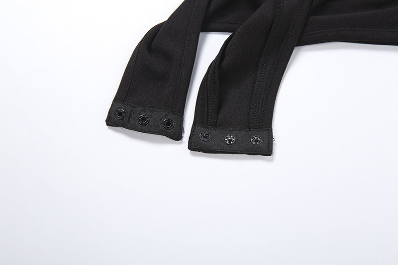 Cross front v neck button hollow out cami bodysuit  | Festival Outfits Women