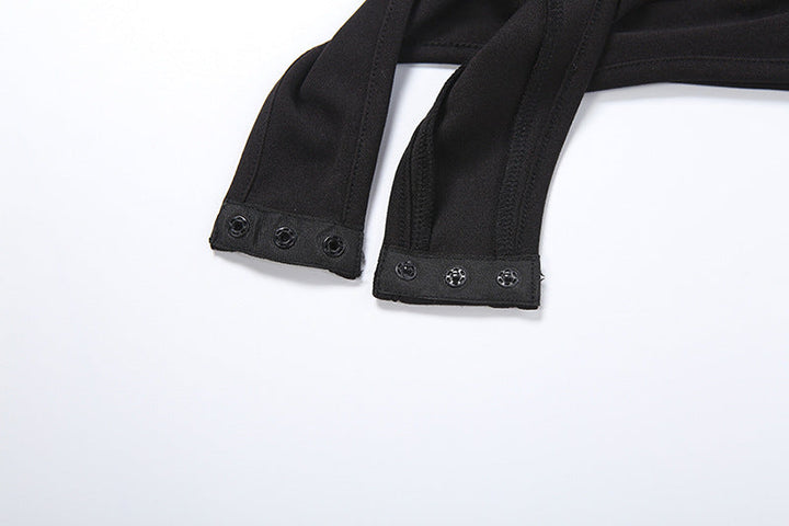 Cross front v neck button hollow out cami bodysuit  | Festival Outfits Women