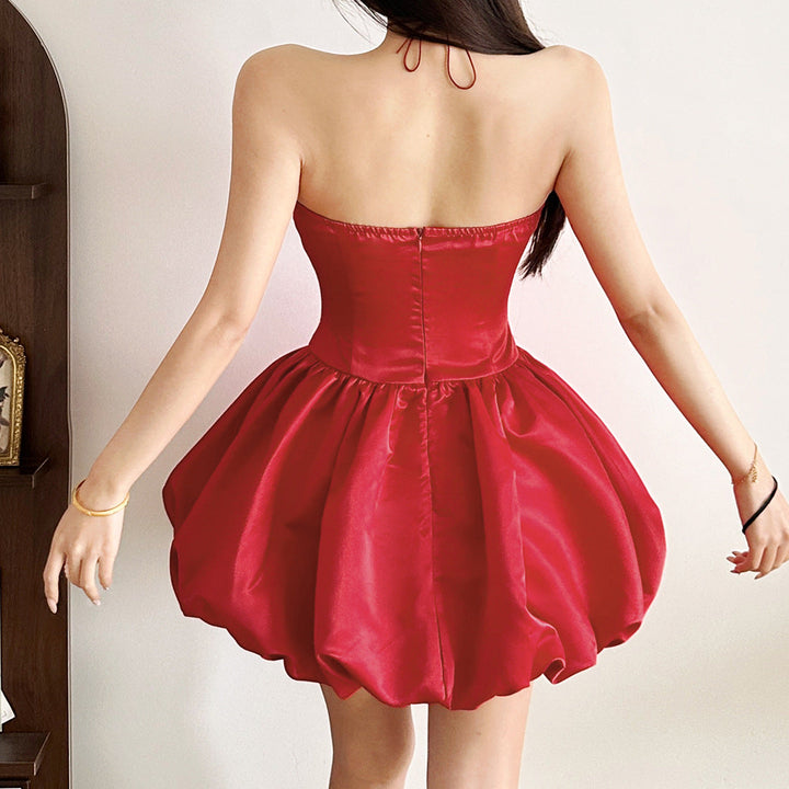 Hollow out zip-up ruched backless cut out mini dress  | Festival Outfits Women