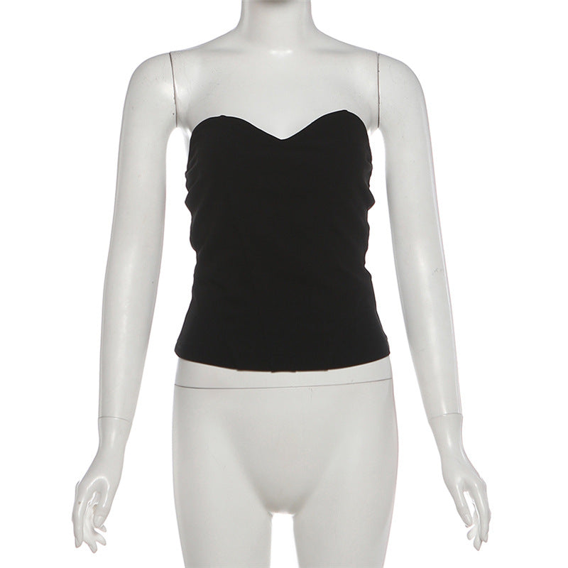 Sweetheart neck solid fluffy top  | Festival Outfits Women