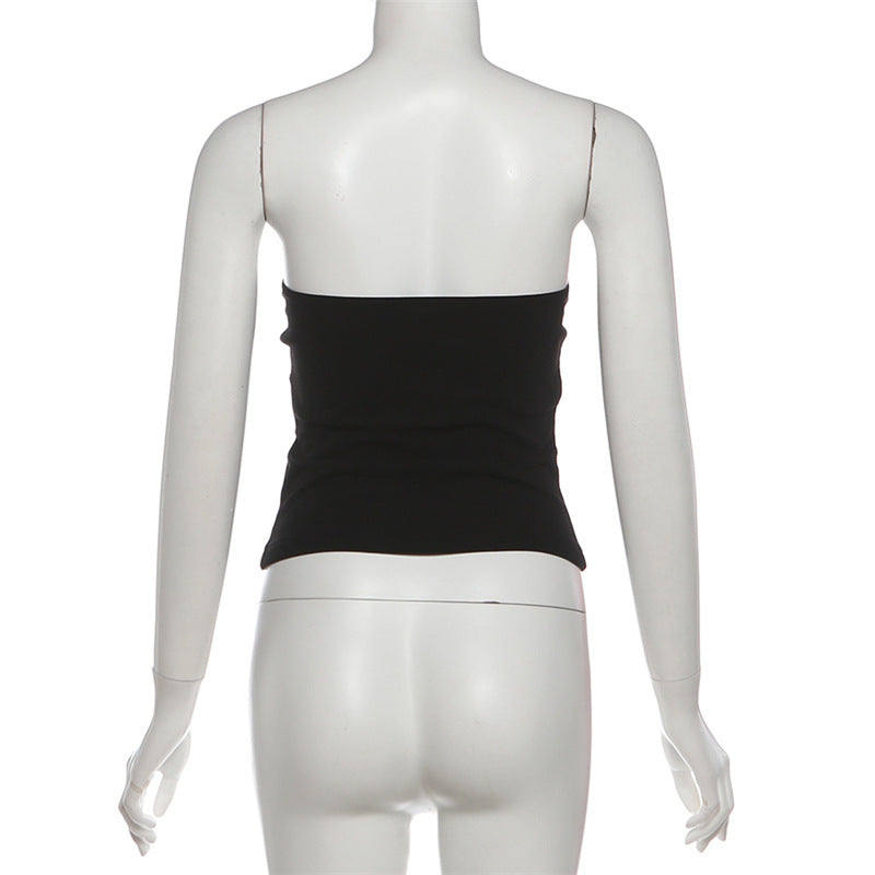 Sweetheart neck solid fluffy top  | Festival Outfits Women