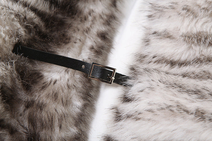 Fluffy long sleeve buckle turnover collar top  | Festival Outfits Women