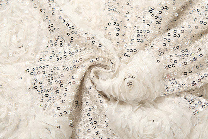 Glitter u neck flower applique tank mini skirt set  | Festival Outfits Women