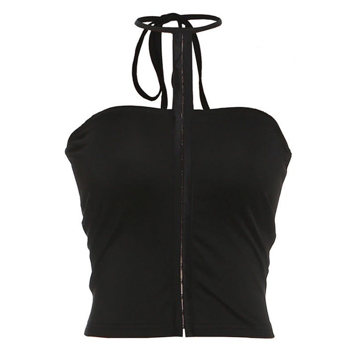 Halter self tie backless solid crop top  | Festival Outfits Women