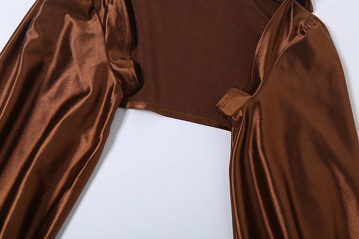 Ruched long sleeve self tie 2 piece maxi dress  | Festival Outfits Women