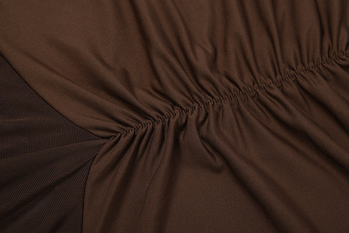 Ruched long sleeve self tie 2 piece maxi dress  | Festival Outfits Women