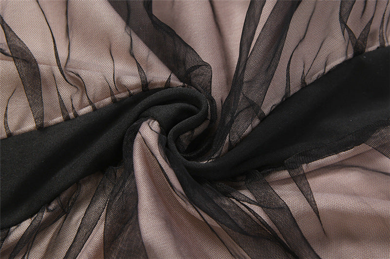 Ruched mesh v neck backless cami mini dress  | Festival Outfits Women