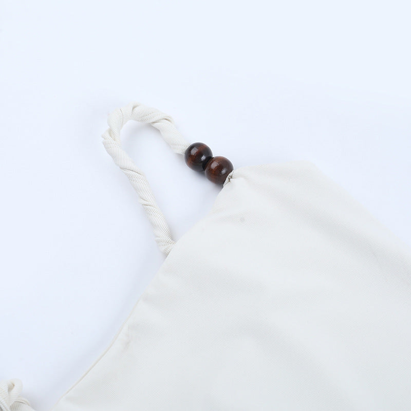 Square neck beaded backless cami mini dress  | Festival Outfits Women