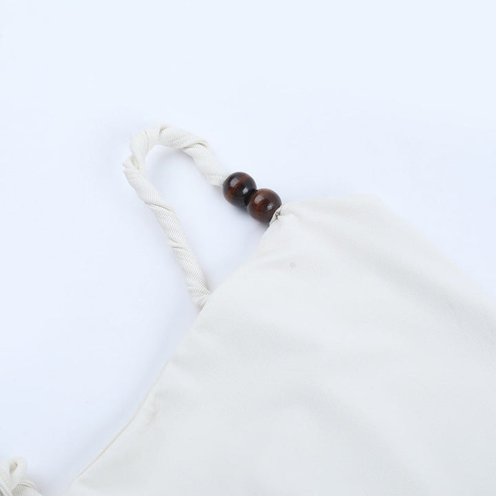 Square neck beaded backless cami mini dress  | Festival Outfits Women