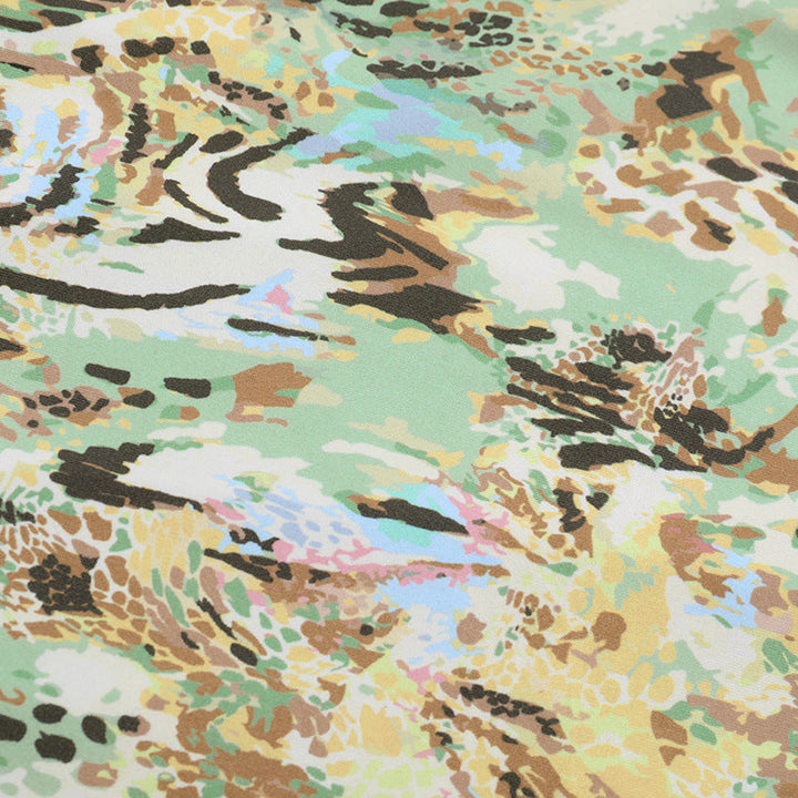 Glitter square neck print self tie cami maxi dress  | Festival Outfits Women