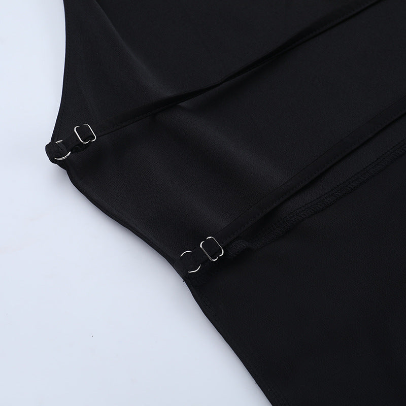 Halter backless solid button pant set  | Festival Outfits Women