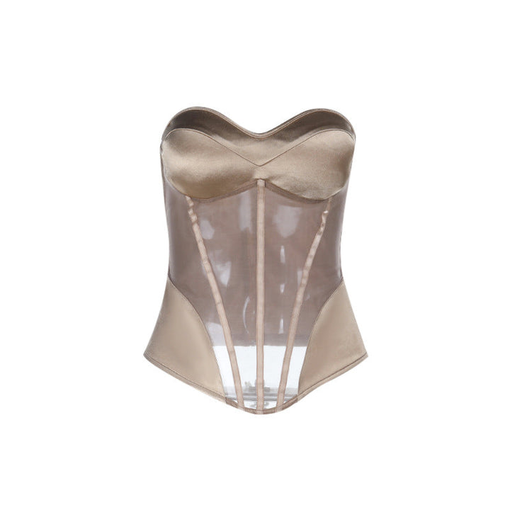 Sweetheart neck corset zip-up padded top  | Festival Outfits Women