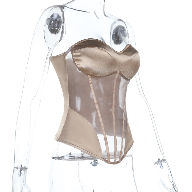 Sweetheart neck corset zip-up padded top  | Festival Outfits Women