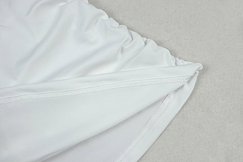 Long sleeve mesh hollow out ruched cut out mini dress  | Festival Outfits Women