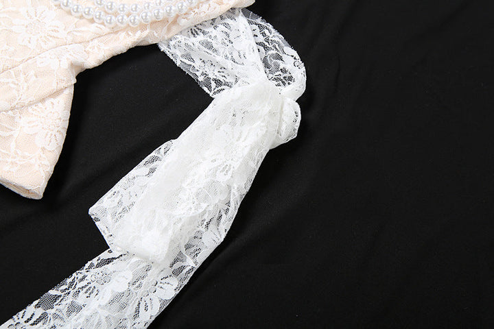 Sweetheart neck beaded lace tube top  | Festival Outfits Women