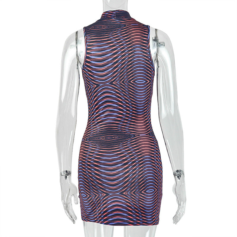 Hollow out flower applique print crewneck cut out mini dress  | Festival Outfits Women