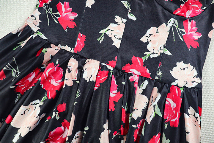 Self tie halter flower print ruched mini dress  | Festival Outfits Women