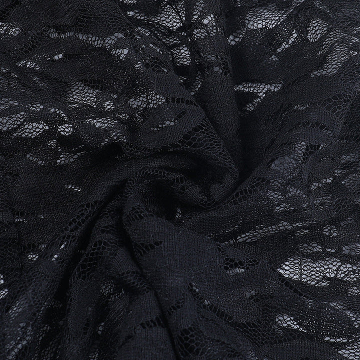 Lace hollow out cross back solid jumpsuit  | Festival Outfits Women