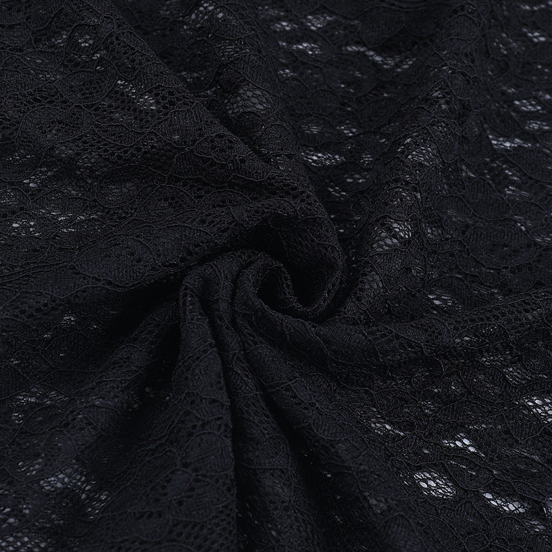 Long sleeve hollow out lace see through cut out top  | Festival Outfits Women