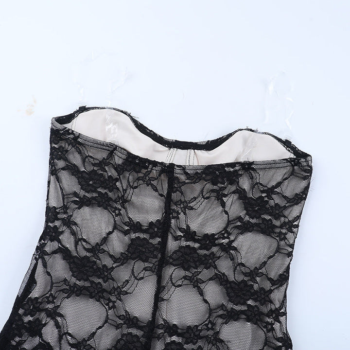 V neck lace backless cami maxi dress  | Festival Outfits Women